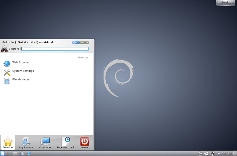 kde instalado en debian