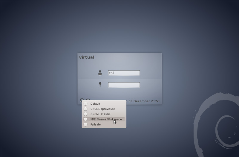 pantalla login kde debian