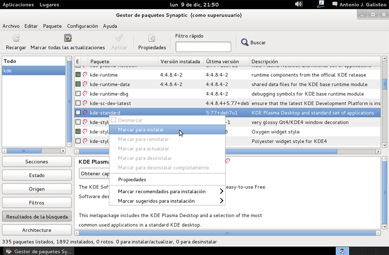 marcar instalar kde debian