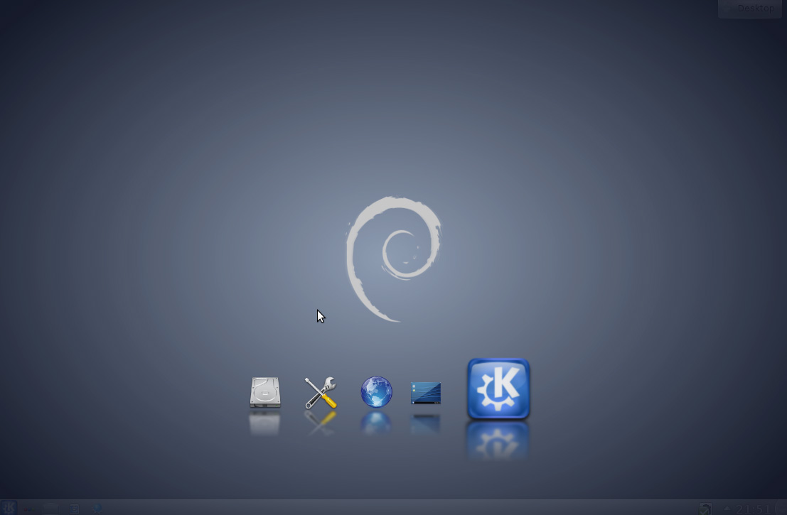 pantalla inicio kde debian