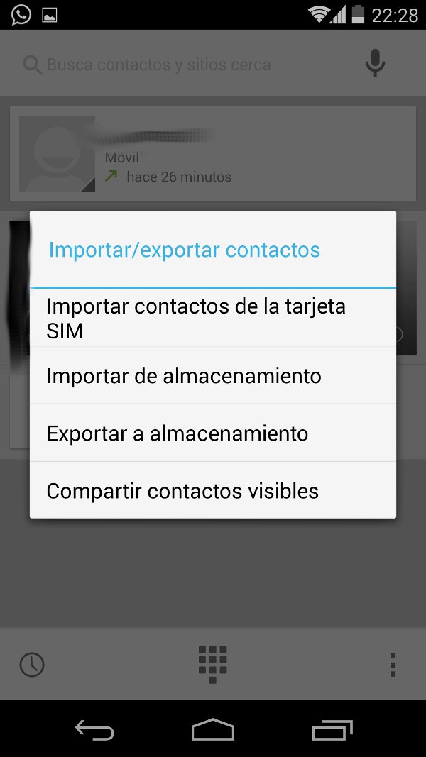 exportar contactos almacenamiento