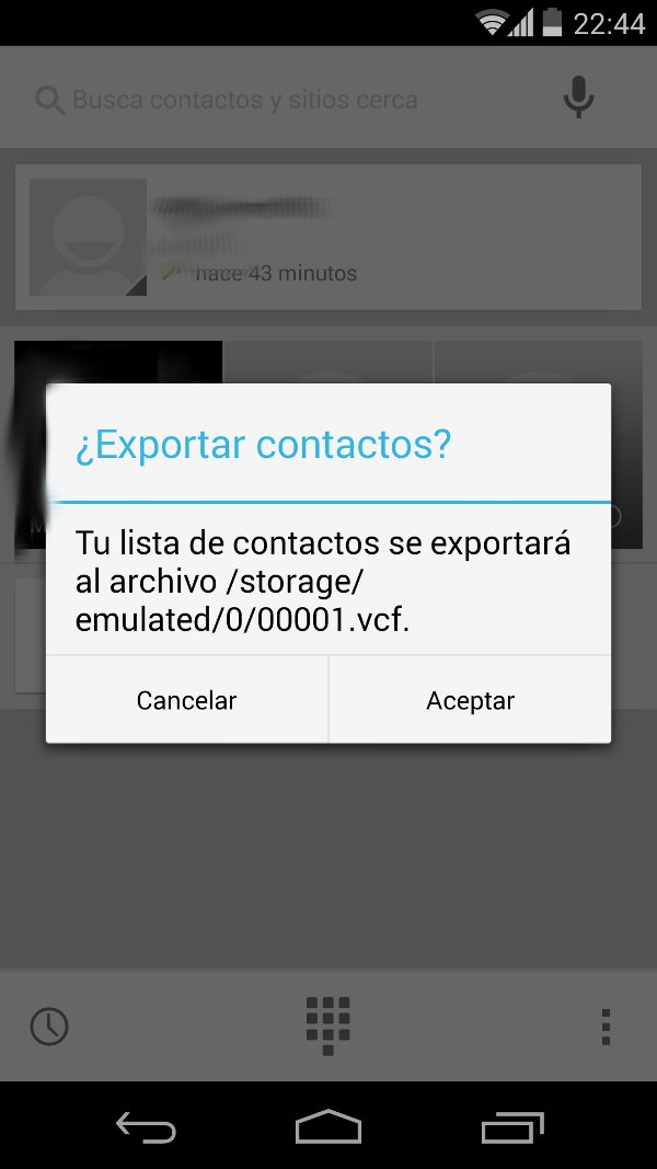 exportar vcf contactos android