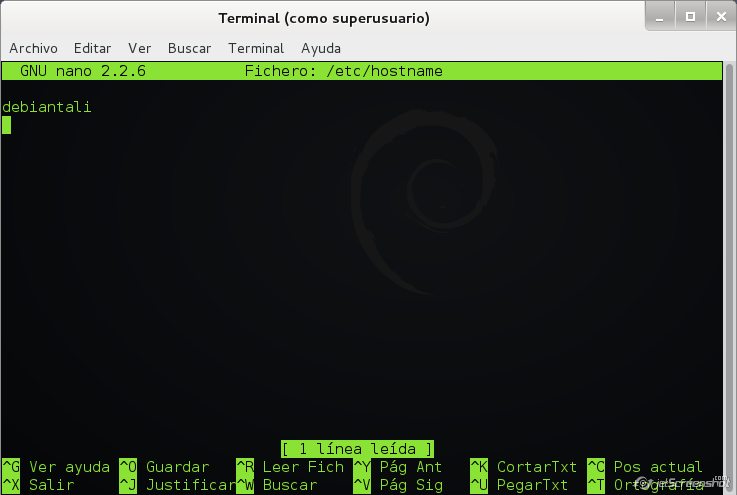 cambiar hostname nombre maquina linux