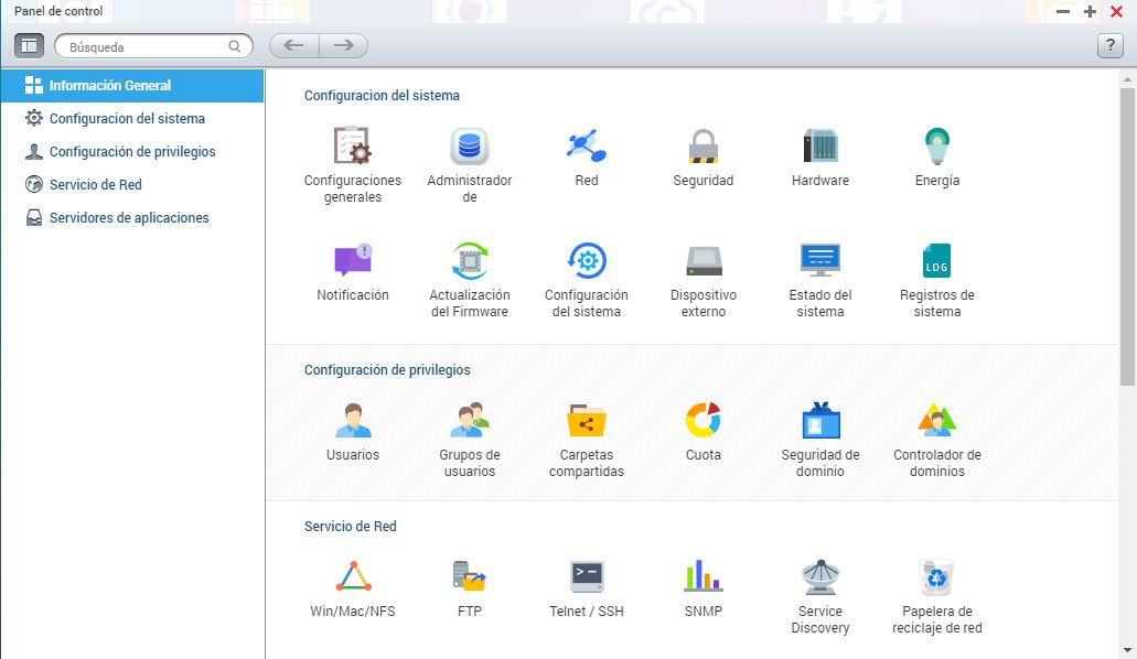 Panel de Control NAS QNAP