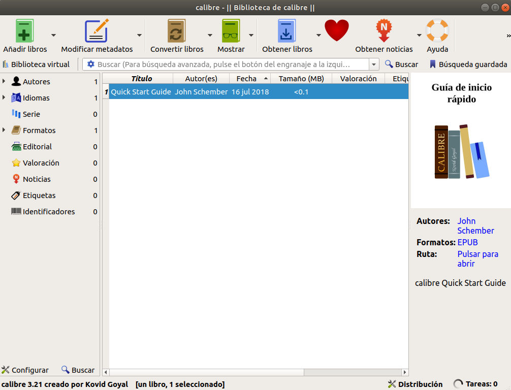 Calibre, un lector de ebooks para linux