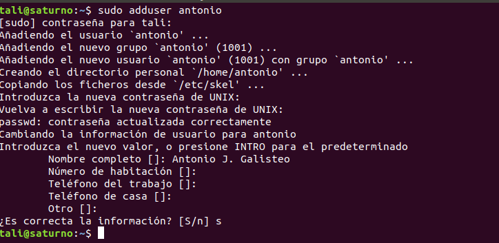 Cómo crear un usuario desde consola en Ubuntu