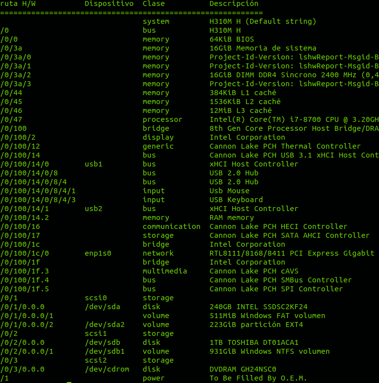 Cómo ver todo tu hardware desde la consola