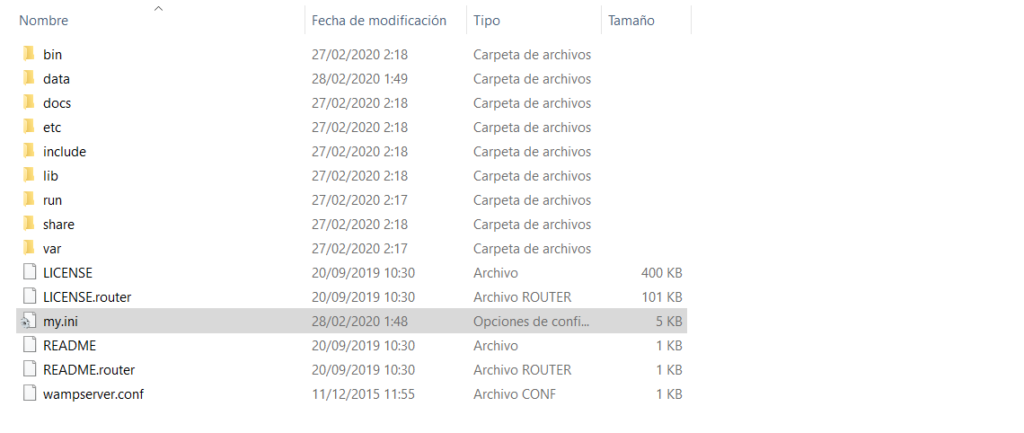 cómo cambiar el puerto de MySQL en WAMP