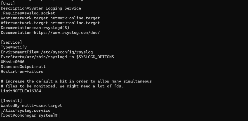 Estructura de un servicio Systemd en Centos7 y Centos 8