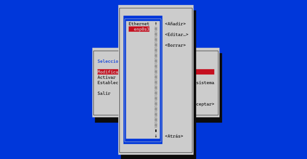 Editar una conexión de red con nmtui en CentOS