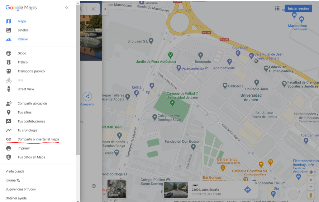 Insertar mapa de Google Maps