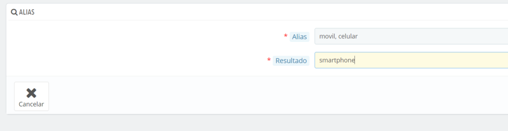 Crear alias para búsqueda en Prestashop