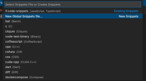 creando snippet visual studio code