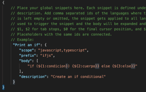 ejemplo snippet visual studio code