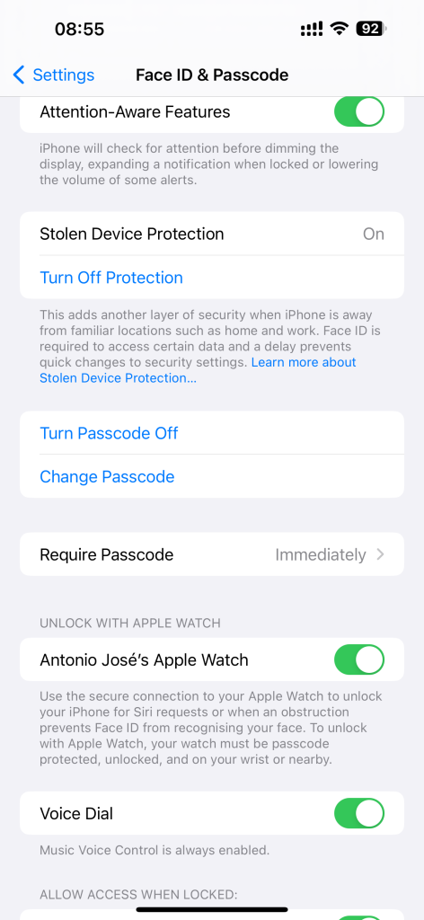 Activar la protección antirobo de iOS 17.3 de tu iPhone